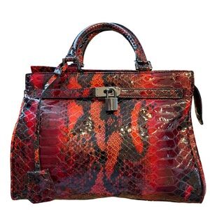 DANIER Luxury Red Leather Handbag WITH Wallet and Cell Phone Purse